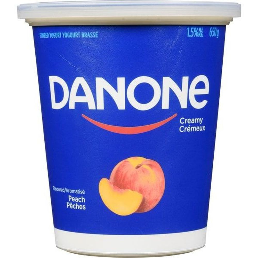 Danone Peach Creamy Yogurt, 650 G -- 6 Per Case