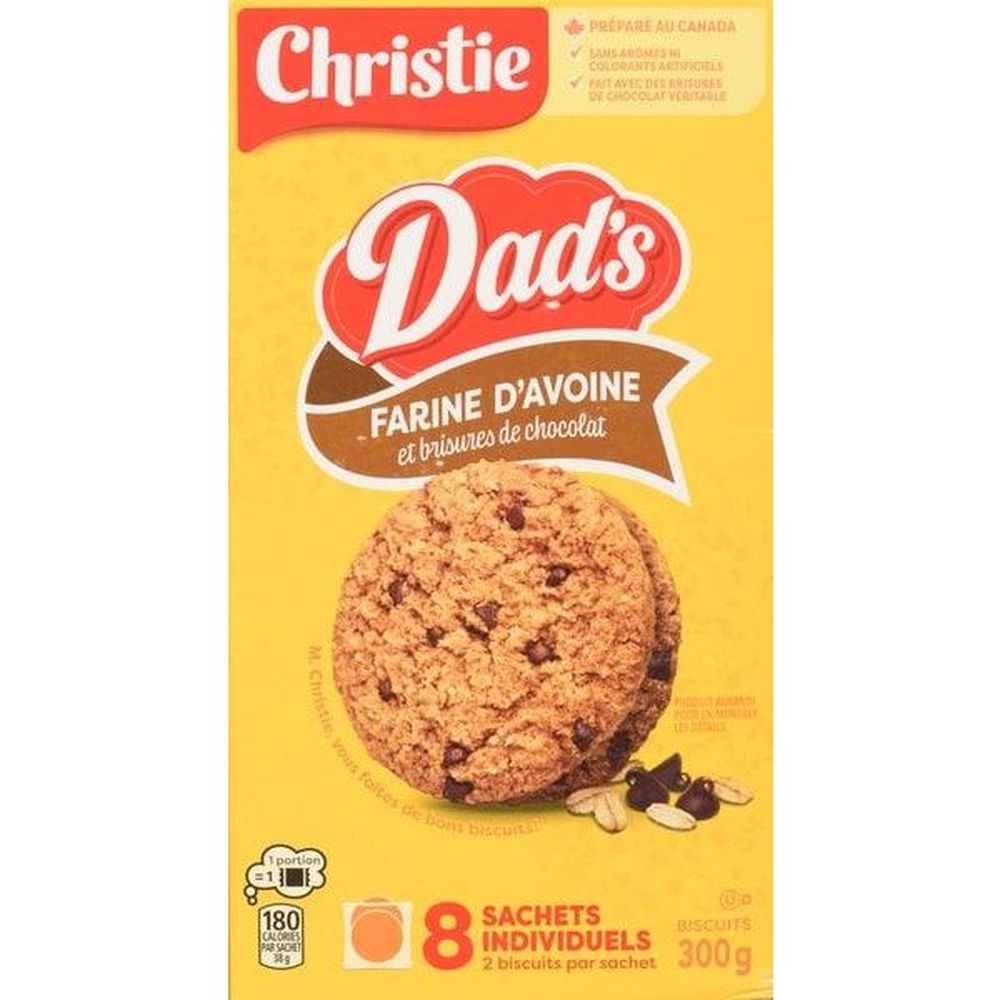 Dad's Biscuits À L'avoine Et Aux Pépites De Chocolat, 300 G -- 16 Par Boîte
