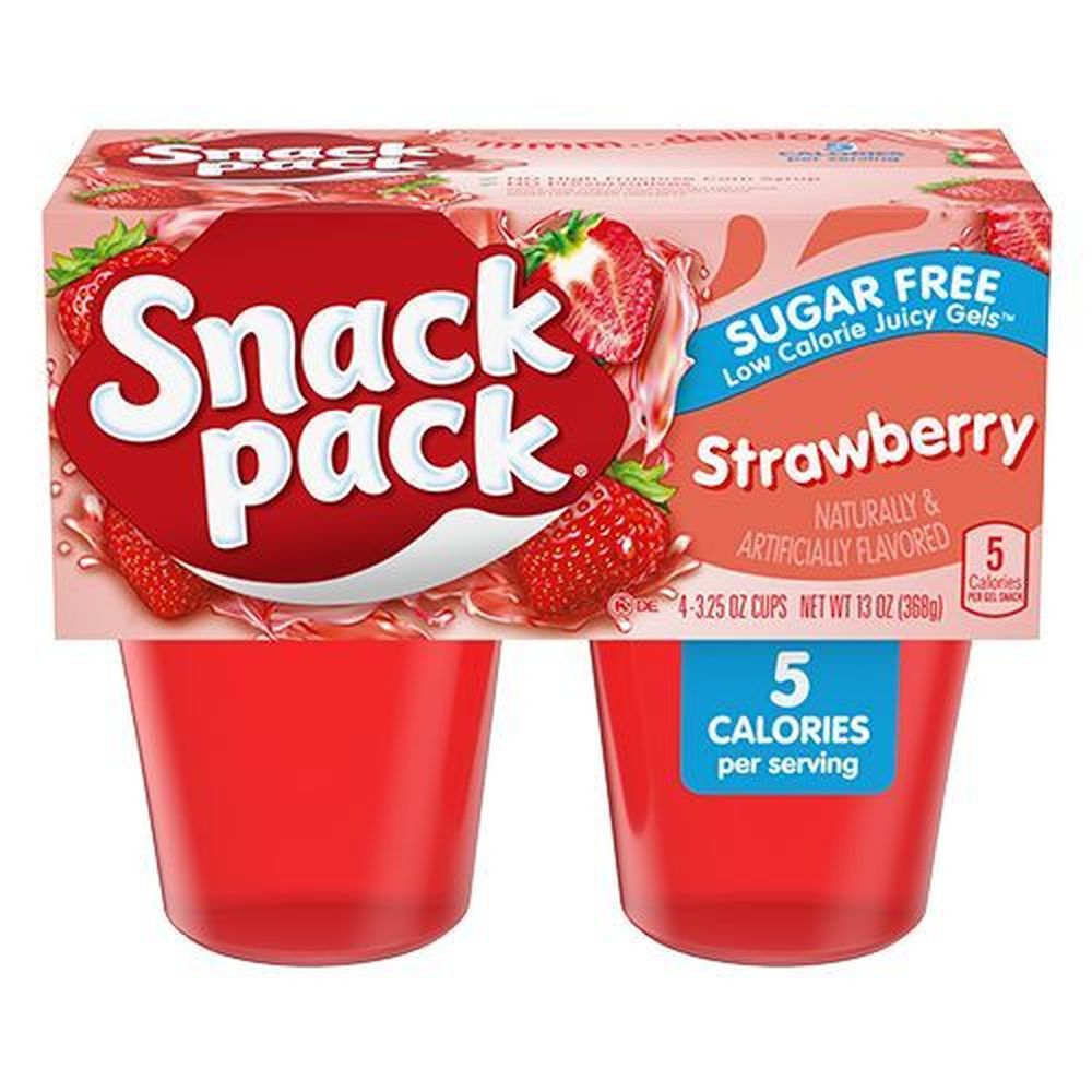 Snack Pack No Sugar Added Strawberry Juicy Gels, 99 G -- 48 Per Case