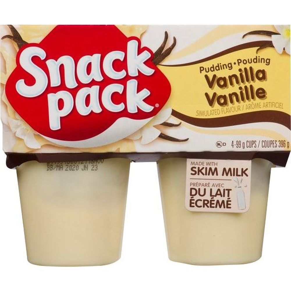 Snack Pack Pouding À La Vanille, 99 G – 48 Par Boîte