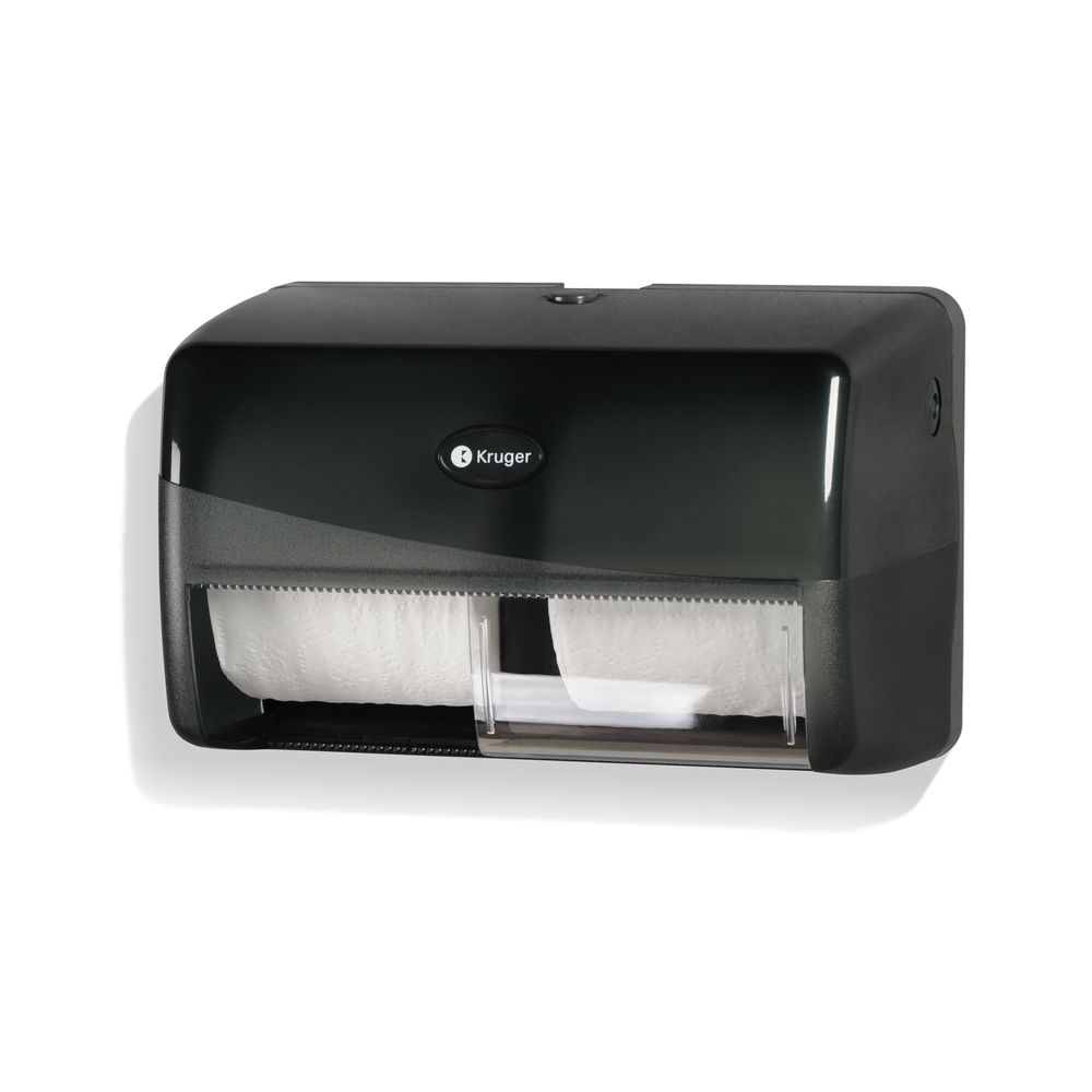 Noir Smoke/black Plastic Standard Twin Bathroom Tissue Dispenser, 11.60 X 7.60 X 6.80 In