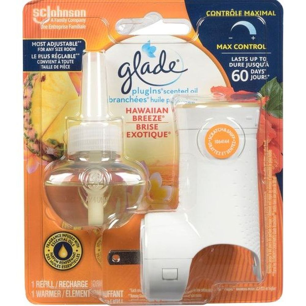 Glade Plugins Scented Oil Hawaiian Breeze Starter Kit -- 5 Per Case