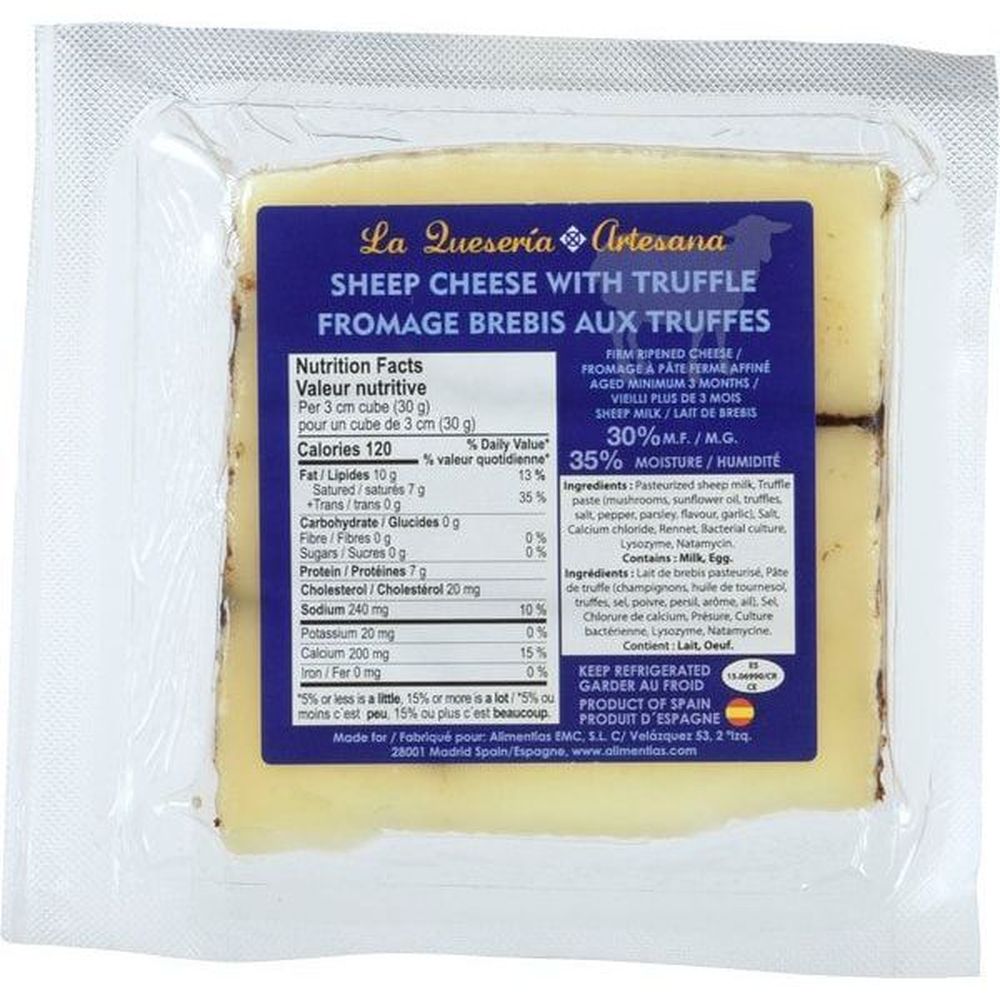 La Queseria Artesana Sheep Cheese With Truffle, 150 G -- 6 Per Case