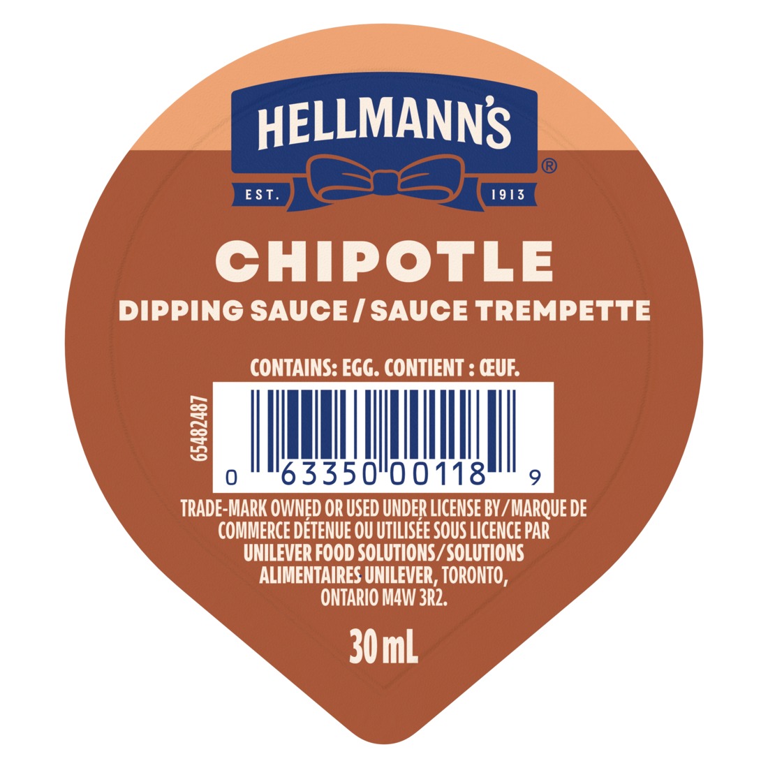 Hellmann's Chipotle Mayonnaise Single Serve Dip Cup, 30 Ml -- 108 Per Case