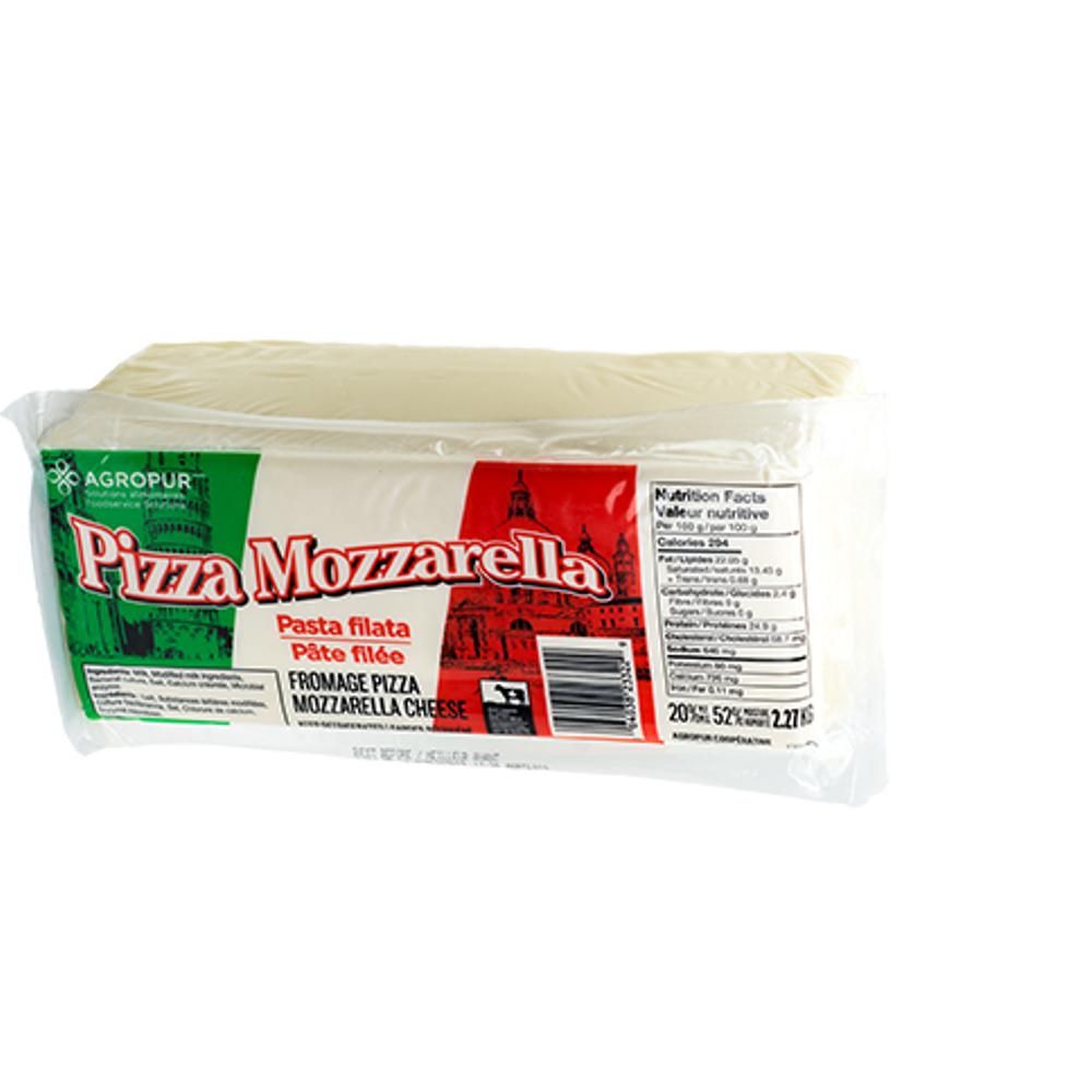 Agropur 17 Percent Milk Fat 3d Pizza Mozzarella Cheese Block, 2.27 Kg - 8 Per Case