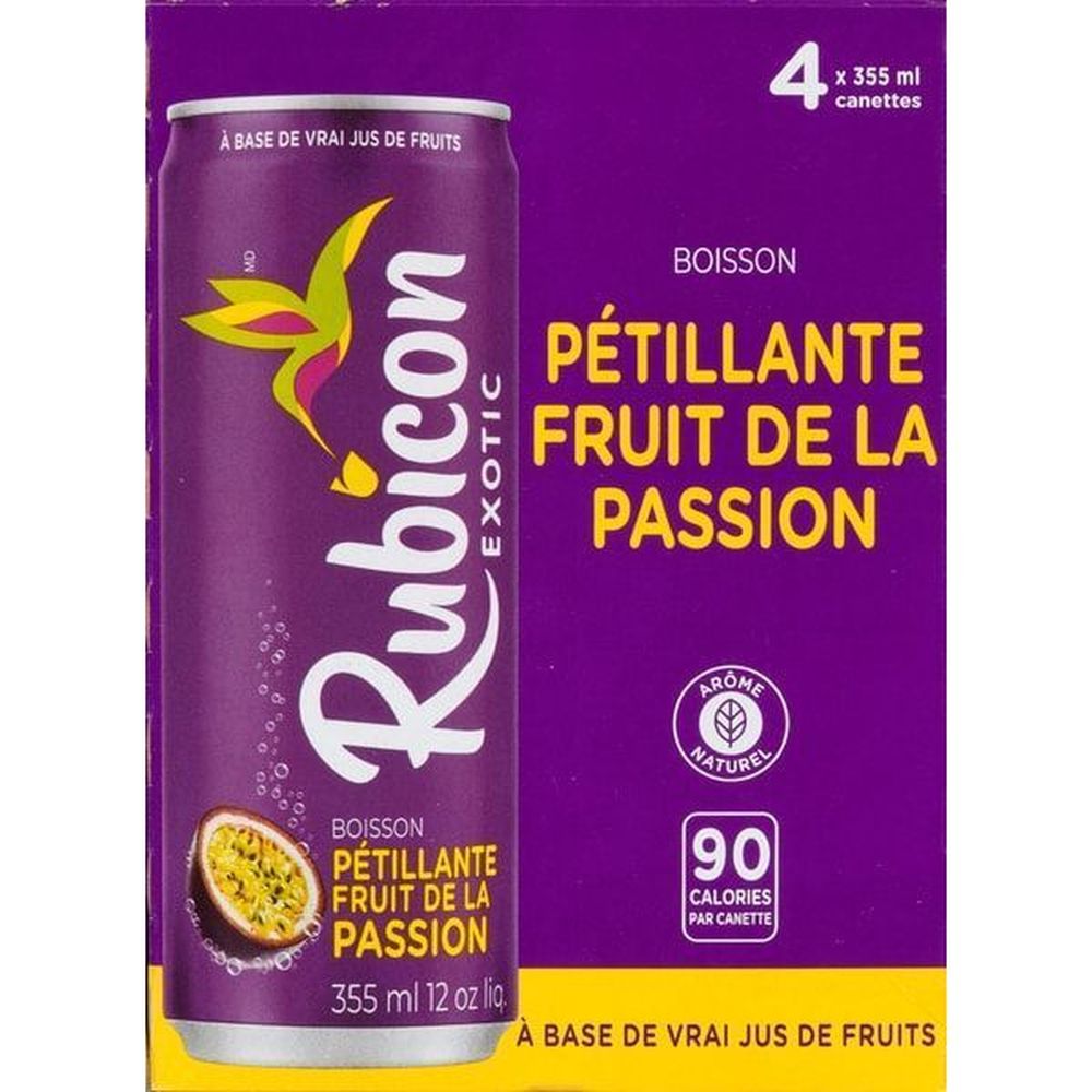 Rubicon Exotic Sparkling Passion Fruit Drink, 355 Ml -- 24 Per Case