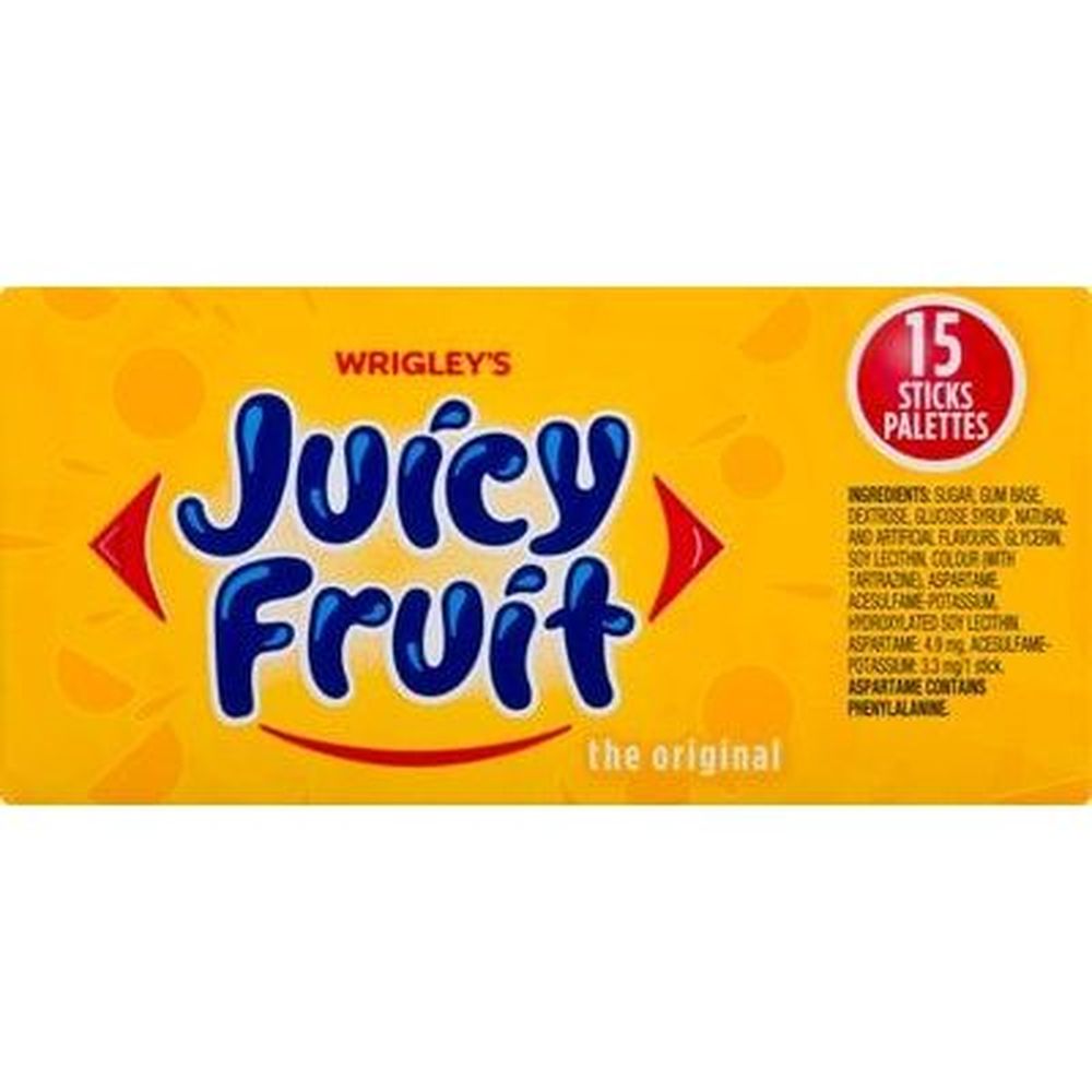 Juicy Fruit Original Sugar Free Chewing Gum, 15 Count -- 120 Per Case