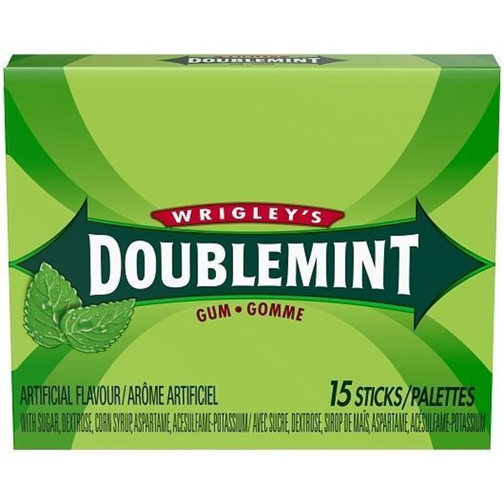 Doublemint Chewing-gum À La Menthe Poivrée, Paquet De 15 Unités – 120 Unités Par Carton