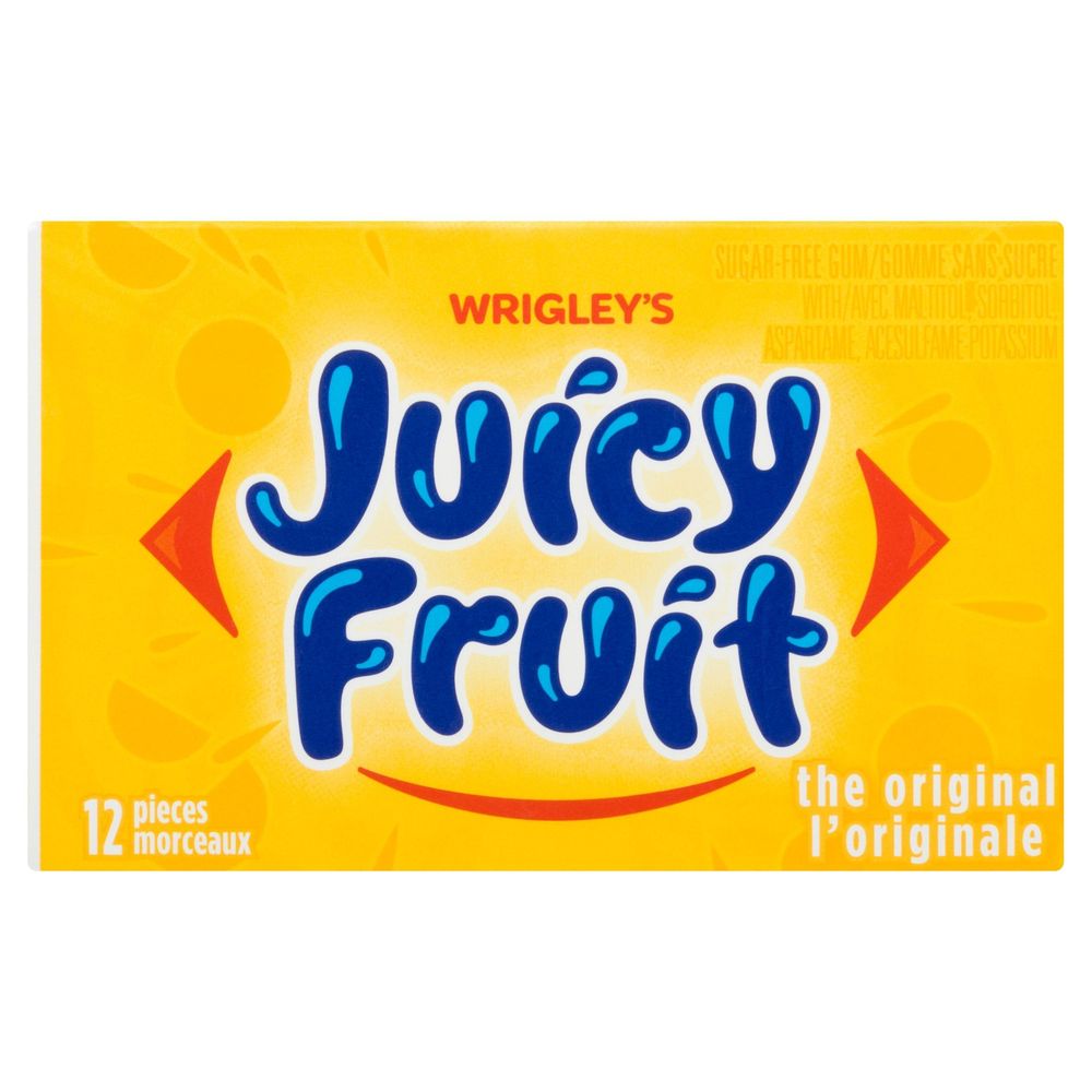 Juicy Fruit Original Sugar Free Chewing Gum, 12 Count -- 18 Per Case