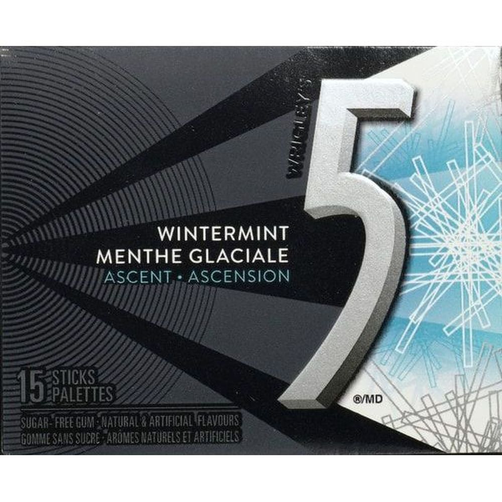 5 Ascent Wintermint Sugar Free Chewing Gum, 15 Count -- 120 Per Case