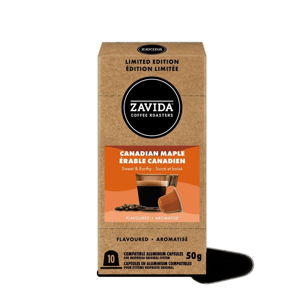 Zavida 5 G Canadian Maple Nespresso Aluminum Capsules, 10 Count -- 6 Per Case