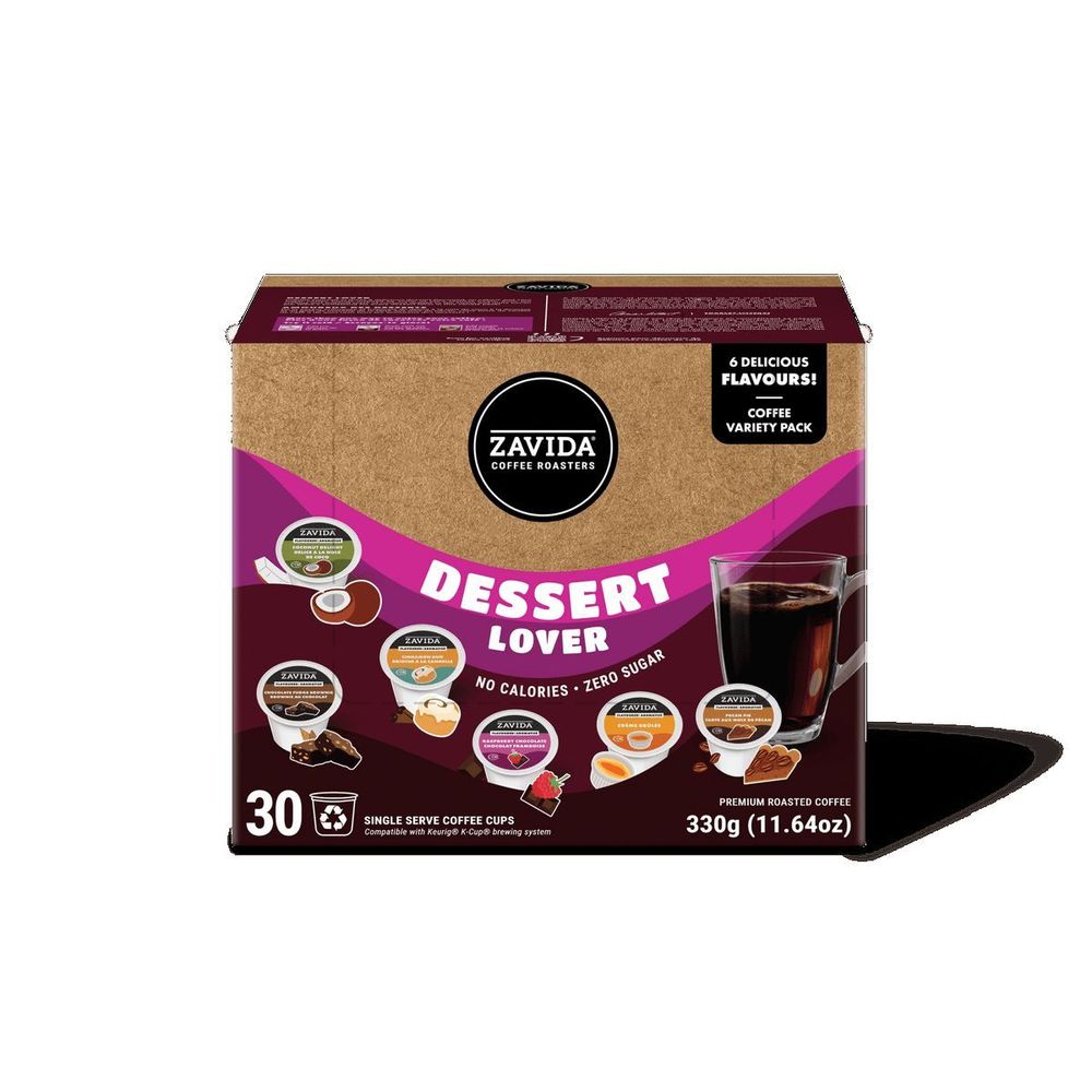 Zavida Dessert Lovers K-cup Coffee Pod - Variety Pack, 30 Count -- 4 Per Case
