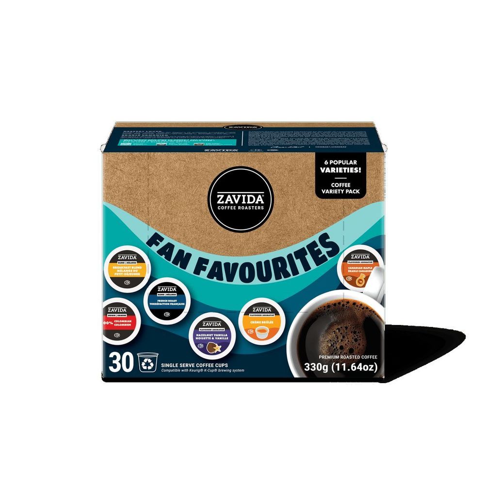 Zavida Fan Favourites K-cup Coffee Pod - Variety Pack, 30 Count -- 4 Per Case