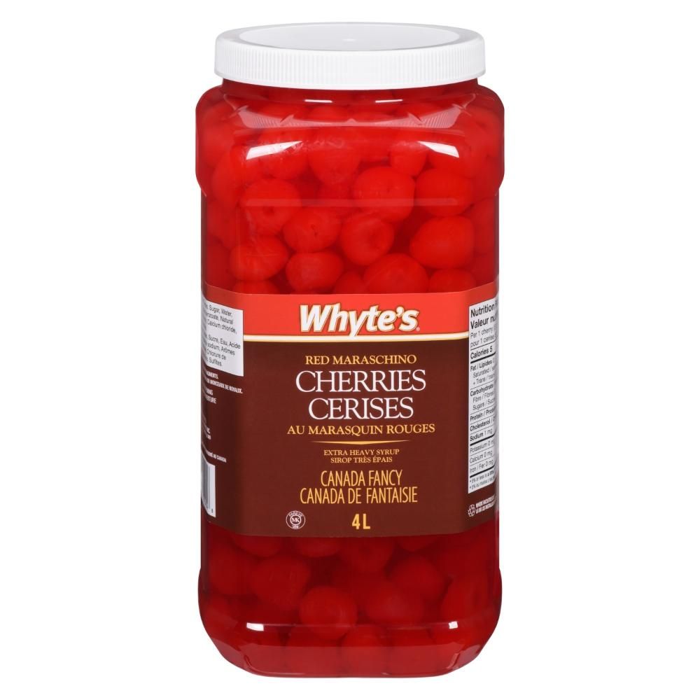 Whyte's Maraschino Whole Red Cherry, 4 L - 2 Per Case
