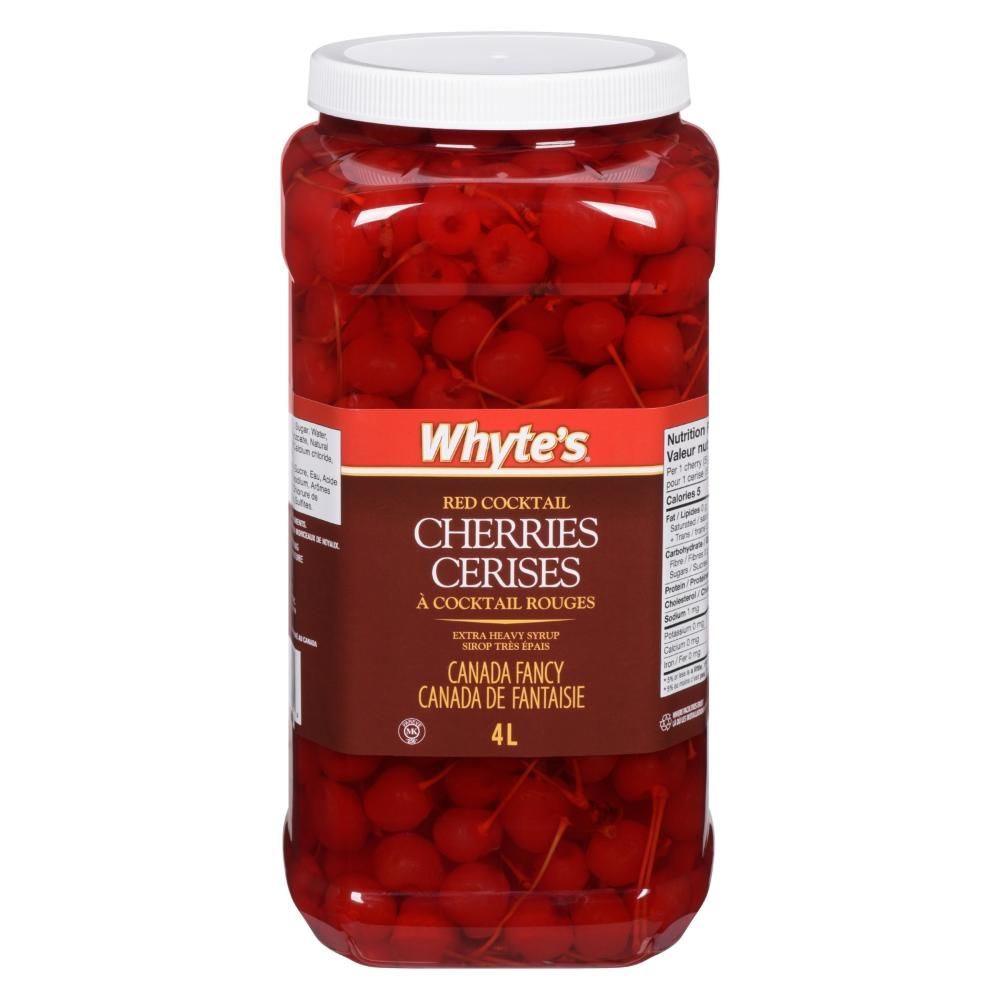 Whyte's Red Cocktail Cherry With Tail, 4 L - 2 Per Case