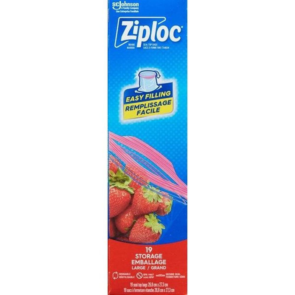 Ziploc Large Storage Bag, 19 Count -- 12 Per Case