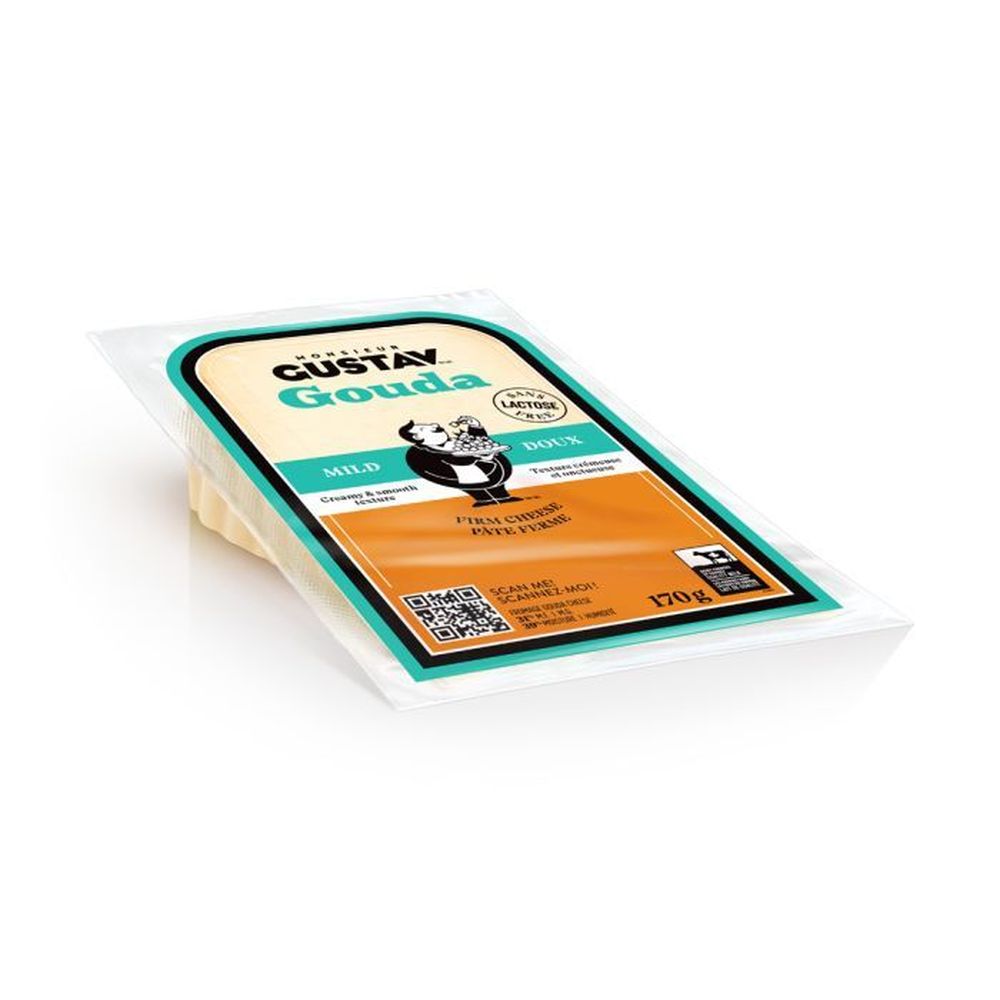 Gustav Lactose Free Mild Gouda Cheese, 170 G -- 12 Per Case