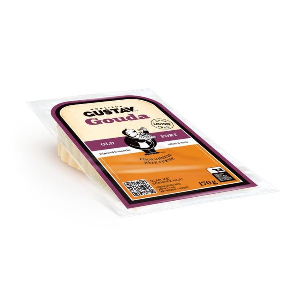 Gustav Lactose Free Old Gouda Cheese, 170 G -- 12 Per Case