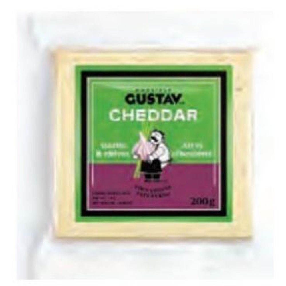 Gustav Garlic And Chives Cheddar Cheese, 200 G -- 12 Per Case