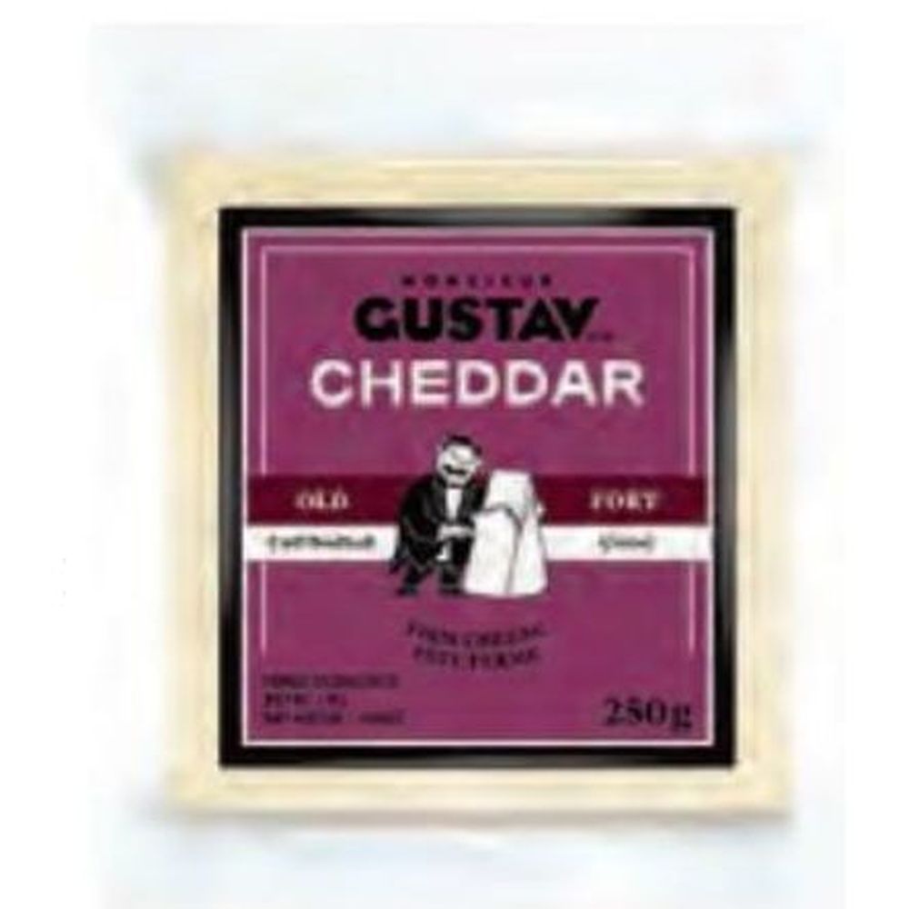 Gustav Old White Cheddar Cheese, 250 G -- 16 Per Case
