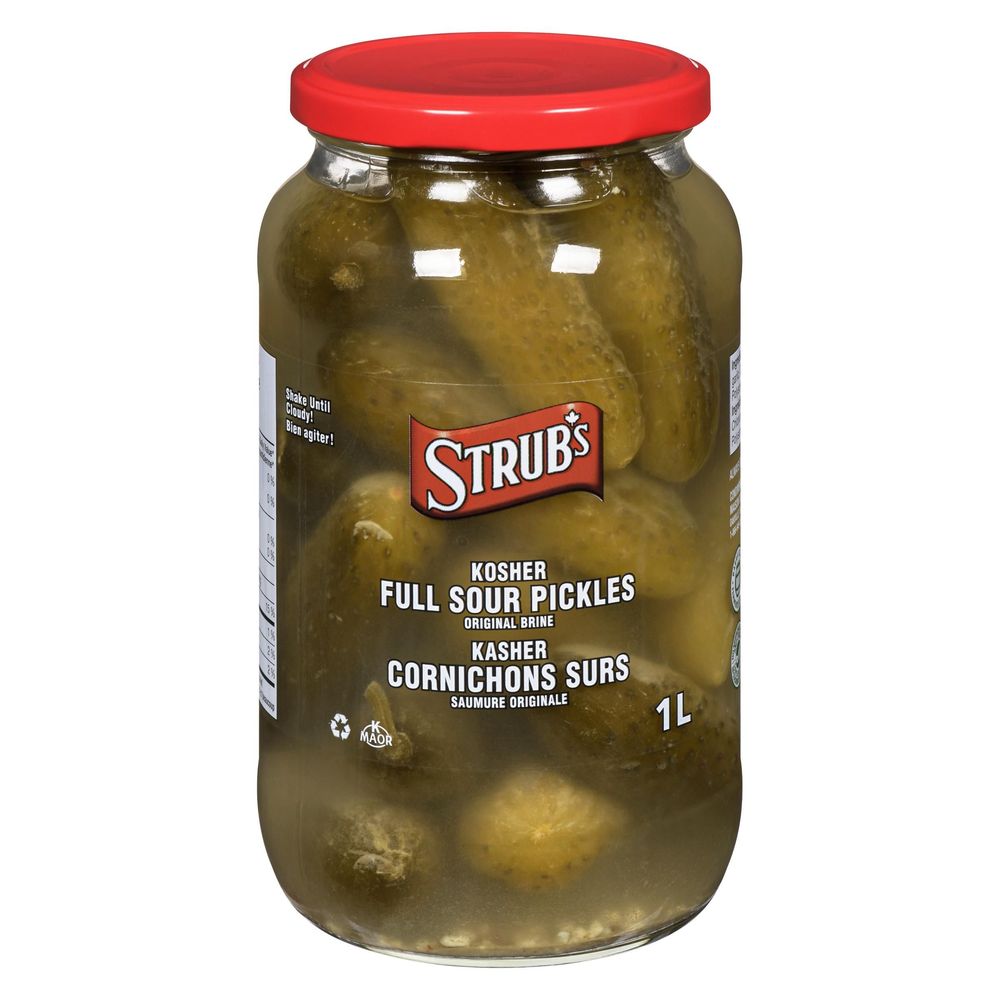 Strub's Original Brine Full Sour Pickles, 1 L -- 12 Per Case
