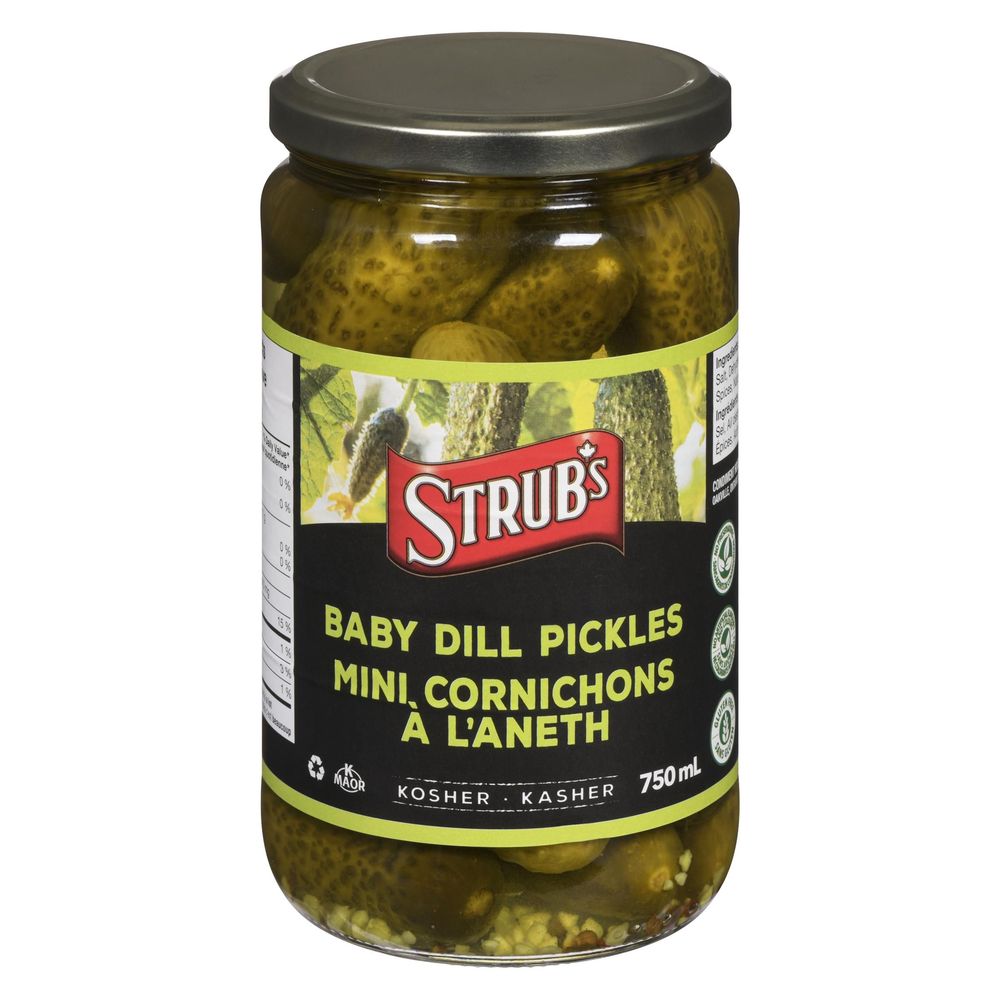 Strub's Kosher Baby Dill Pickles, 750 Ml -- 12 Per Case