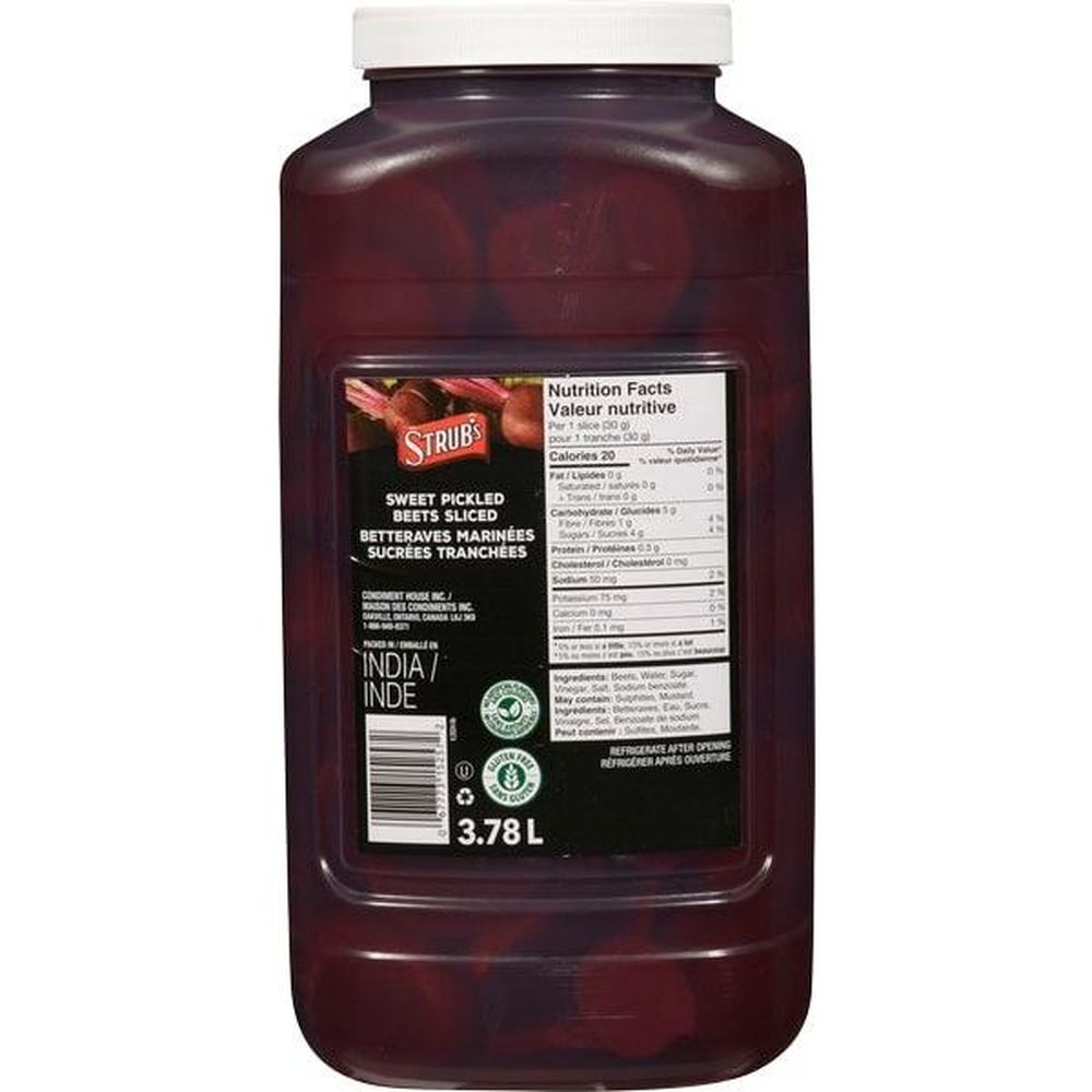Strub's Sweet Pickled Sliced Beets, 3.78 L -- 6 Per Case