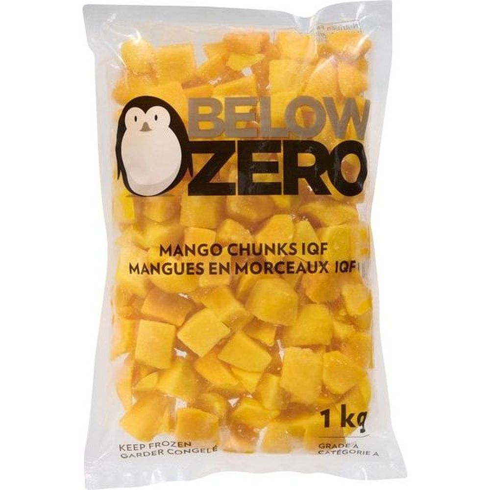 Below Zero Iqf Mango Chunks, 1 Kg -- 5 Per Case