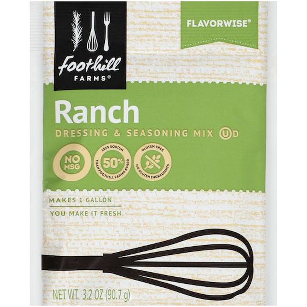 Foothill Farms No Msg Low Sodium Ranch Dressing And Seasoning Mix, 90.72 G -- 18 Per Case