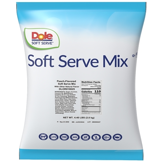 Dole Préparation Pour Crème Glacée Molle À La Pêche, 4,4 Lb -- 4 Par Caisse