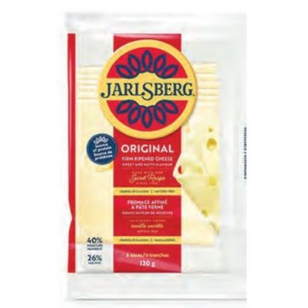 Jarlsberg Tranches De Fromage À Pâte Ferme Affiné, 120 G – 12 Par Caisse