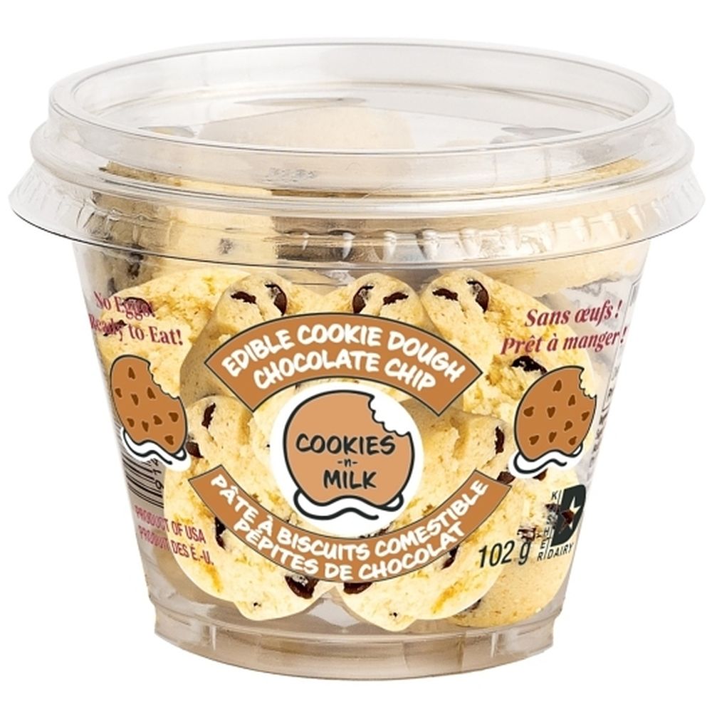 Cookies N Milk Chocolate Chip Edible Cookie Dough, 102 G -- 12 Per Case