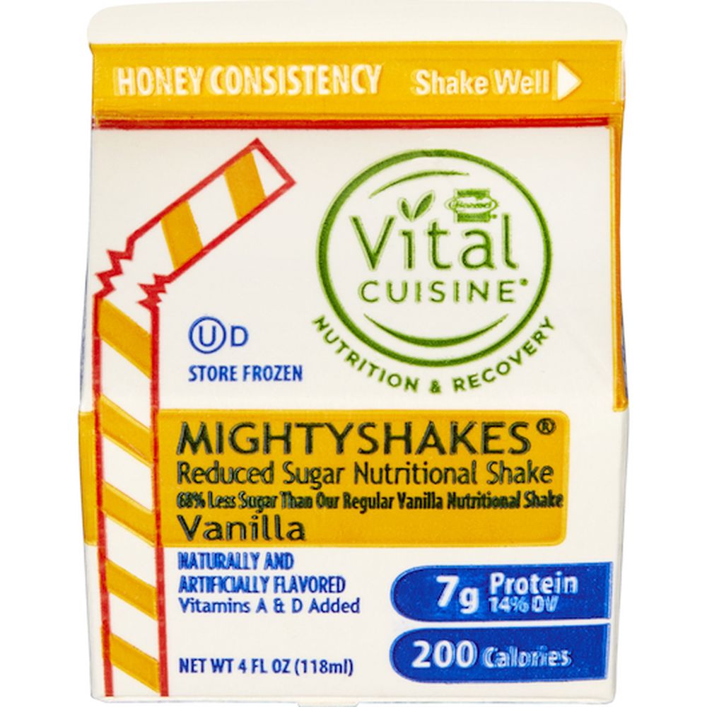 Mightyshakes Reduced Sugar Honey Consistency Vanilla Fortified Shakes, 50 Count