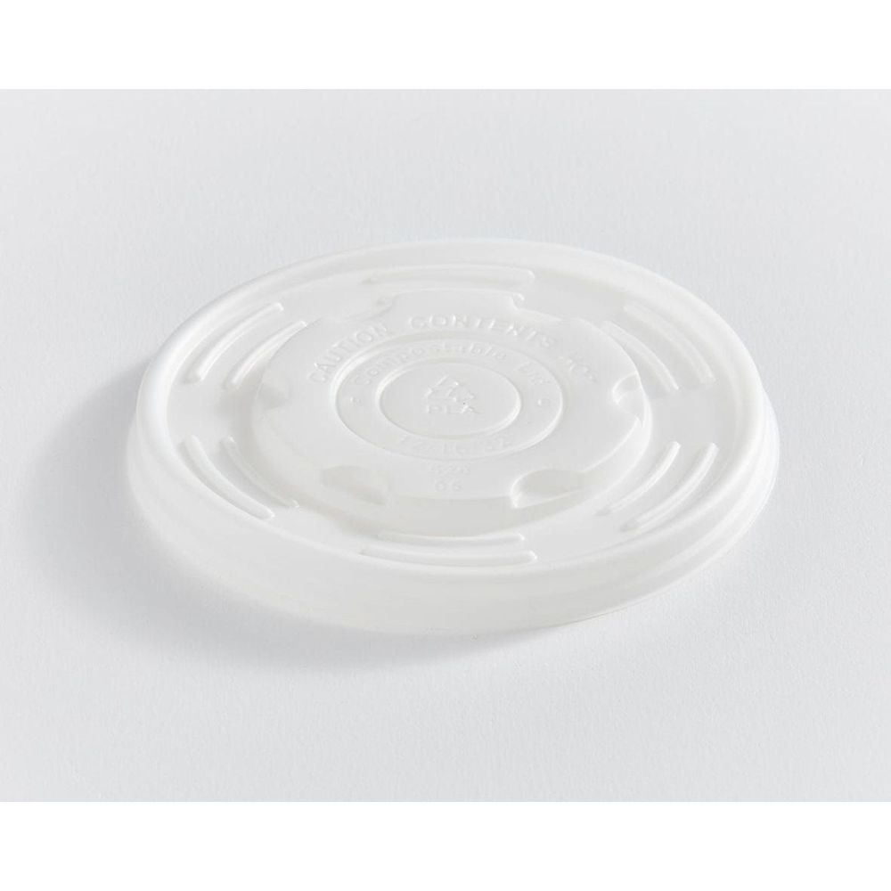 Eco Guardian Couvercle Cpla Pour Contenant Alimentaire En Papier Doublé Pla De 350 À 950 Ml (12 À 32 Oz) – 500 Unités Par Carton