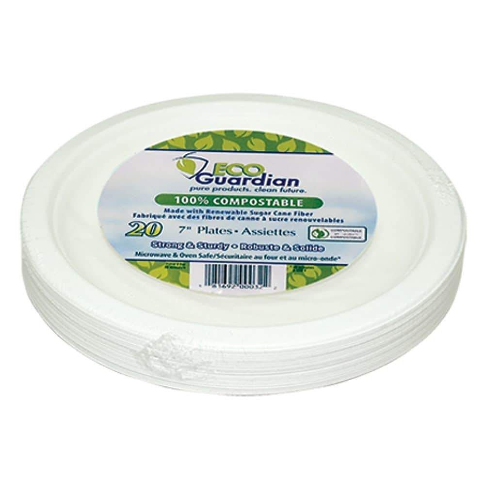 Eco Guardian Compostable Bagasse Round Fibre Plate, 7 In -- 500 Per Case