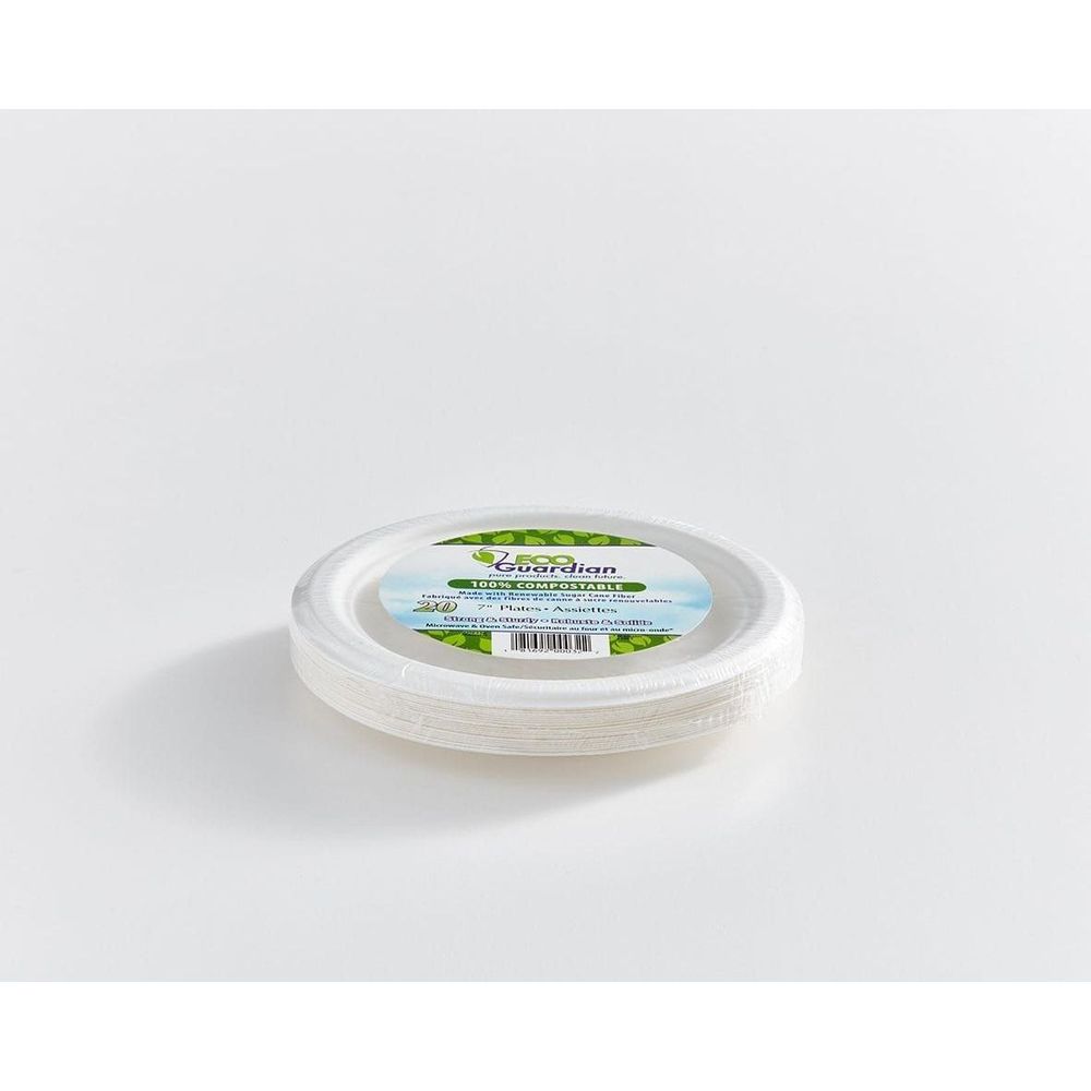 Eco Guardian 7 In Compostable Bagasse Round Fibre Plate, 20 Count -- 480 Per Case