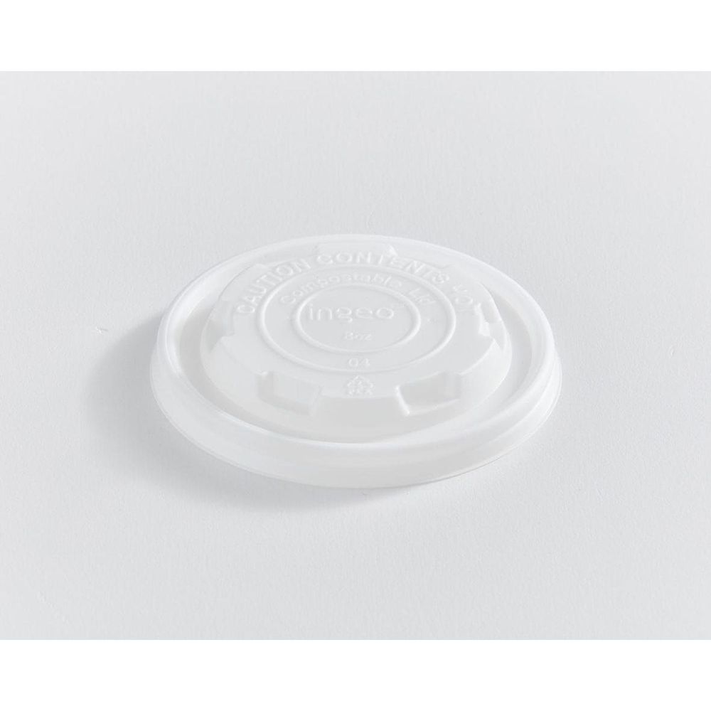 Eco Guardian Couvercle Cpla Pour Contenant Alimentaire En Papier Doublé Pla De 237 Ml (8 Oz) – 1000 Unités Par Carton