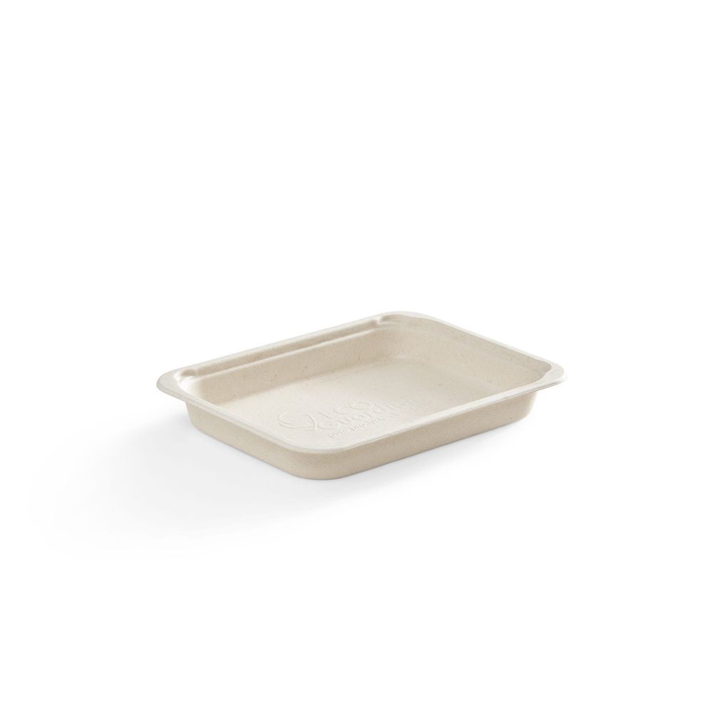 Eco Guardian Compostable Bagasse Rectangular Fibre Tray, 22 Oz Capacity -- 300 Per Case