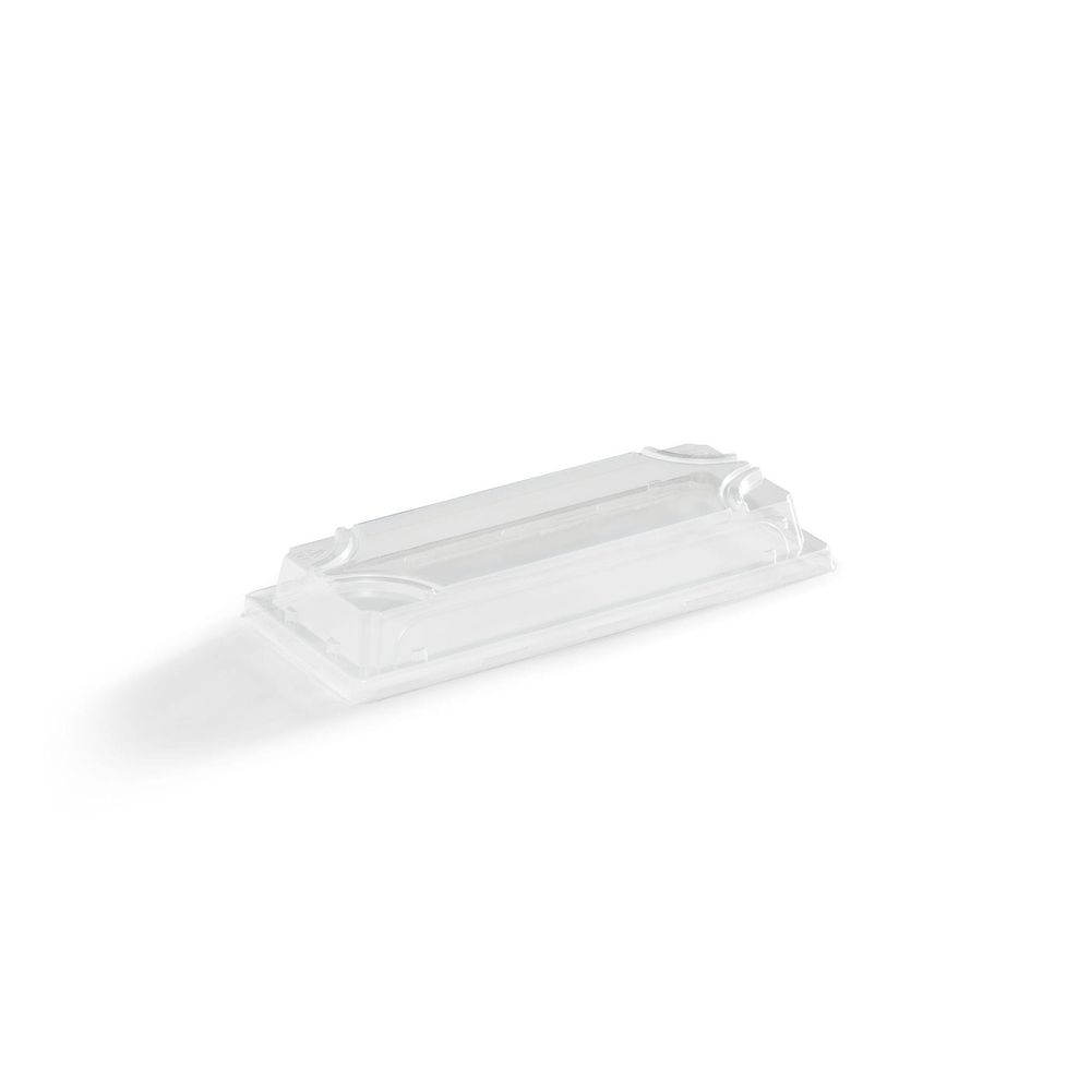 Eco Guardian 8.7 X 3.6 In Clear Pet Lid For Slim Long Fibre Recyclable Sushi Tray -- 1000 Per Case