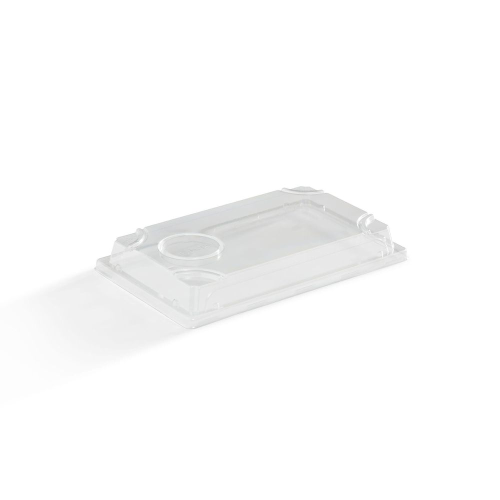 Eco Guardian 8.5 X 5.3 In Clear Pet Lid For Medium Rectangular Fibre Recyclable Sushi Tray -- 800 Per Case