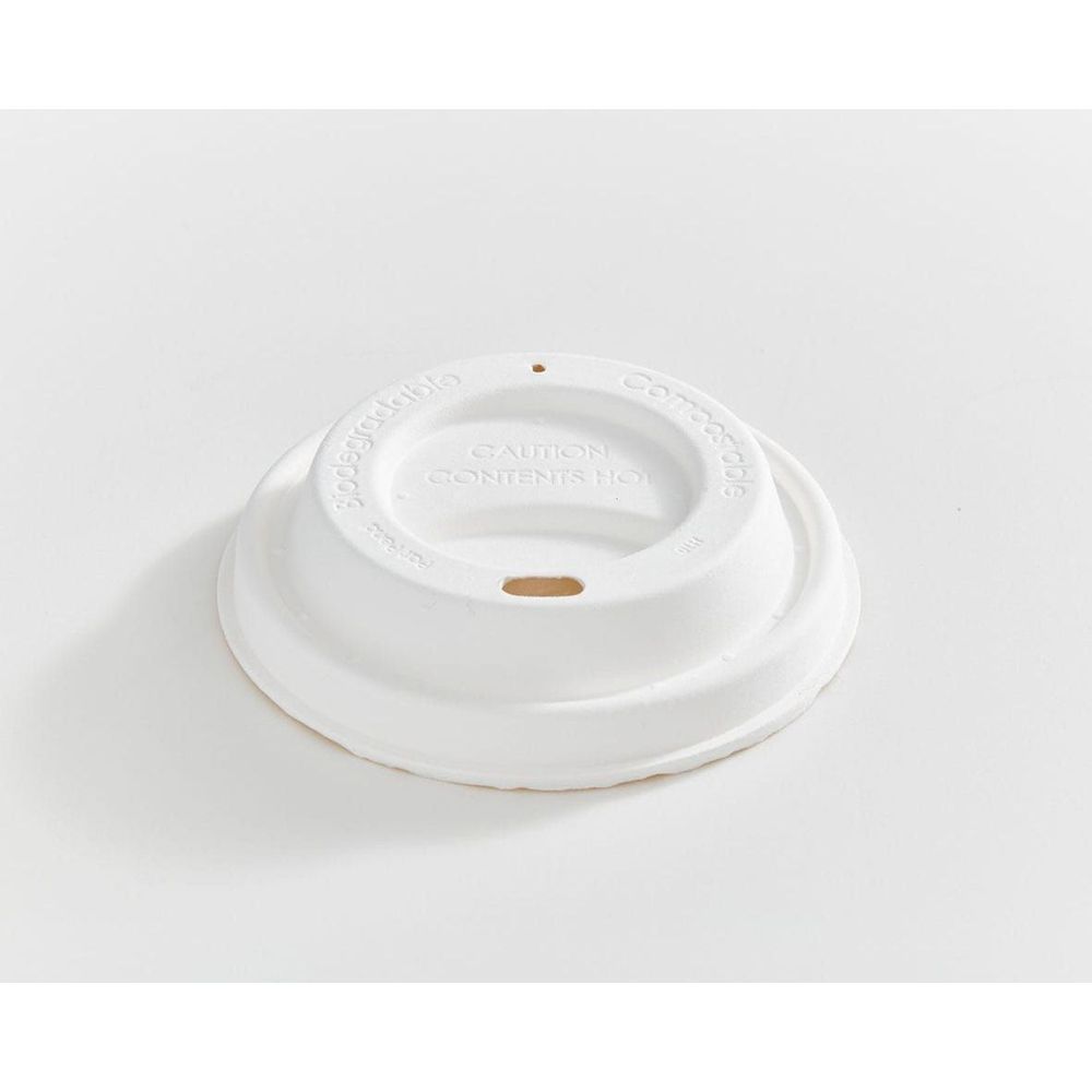 Eco Guardian Compostable Fibre Dome Sip Top Lid For 8 Oz Paper Cup -- 1000 Per Case