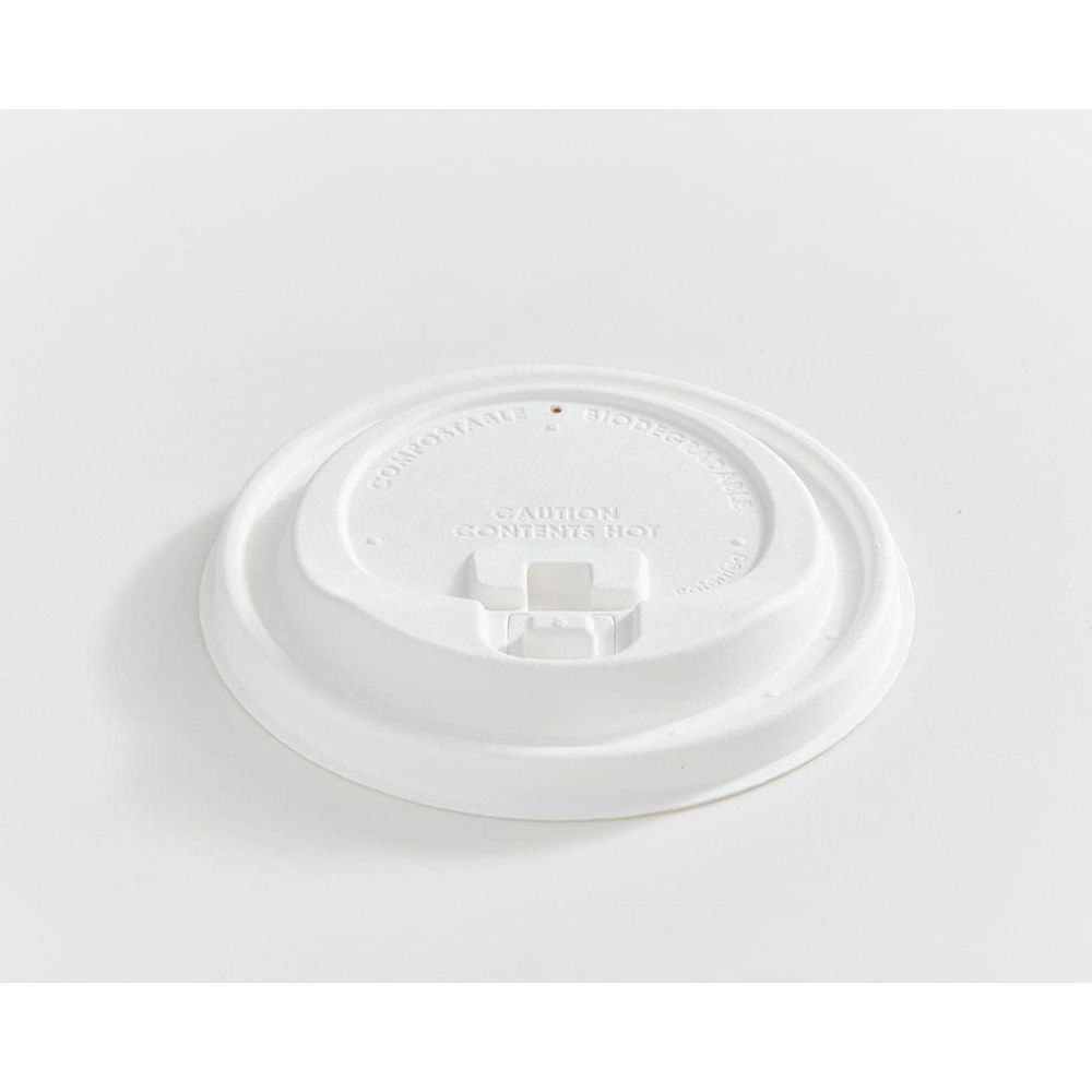 Eco Guardian Compostable Fibre Dome Lock Tab Lid For 10-20 Oz Paper Cups -- 1000 Per Case