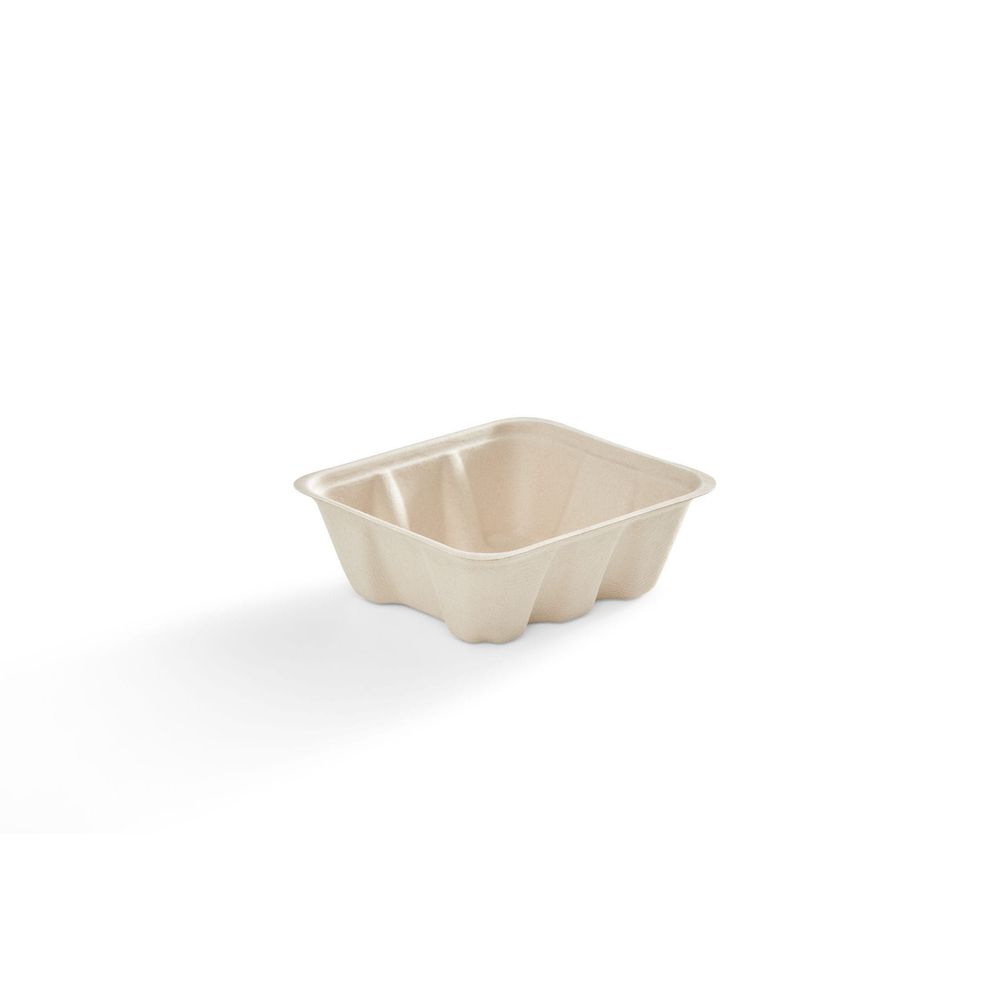 Eco Guardian Compostable Bagasse Rectangular Fibre Mushroom Tray, 8 Oz Capacity -- 600 Per Case