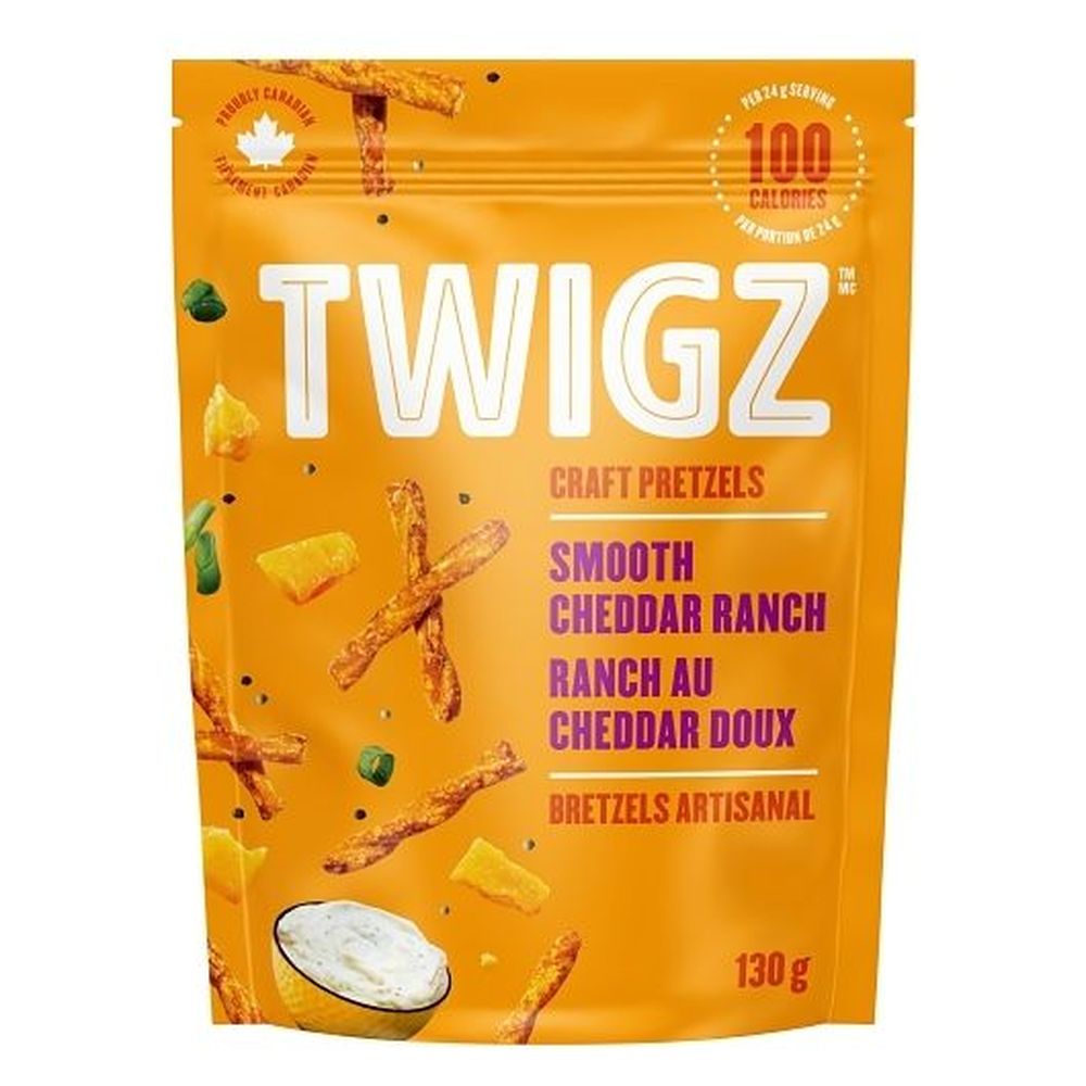 Twigz Smooth Cheddar Ranch Pretzels, 130 G -- 12 Per Case
