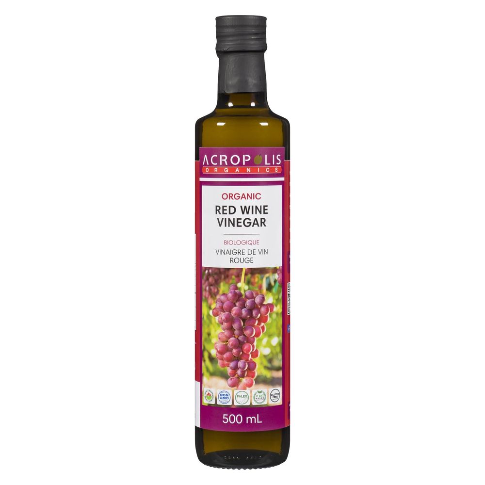 Acropolis Organics Organic Red Wine Vinegar, 500 Ml -- 6 Per Case