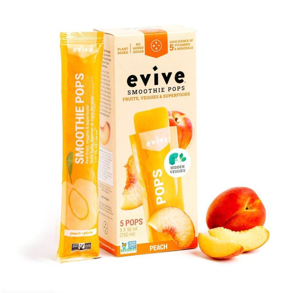 Evive Peach Smoothie Pops, 250 Ml -- 8 Per Case