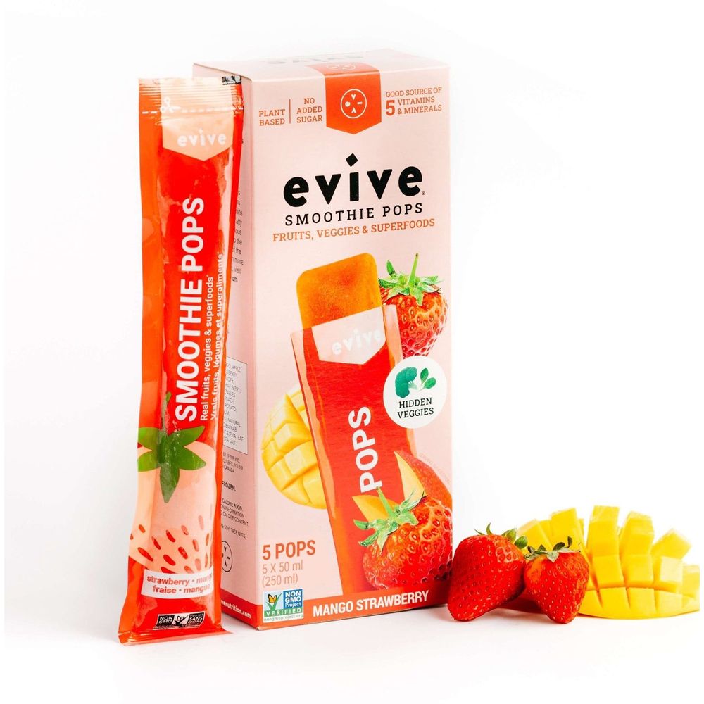 Evive Strawberry Mango Smoothie Pops, 250 Ml -- 8 Per Case