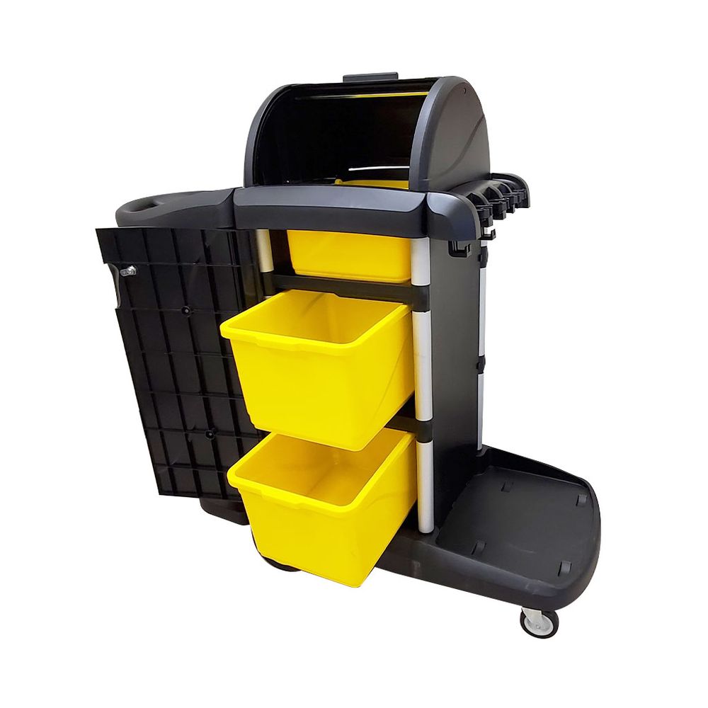 Globe Black/standard Janitors Cart, 46 X 20 X 37.75 In