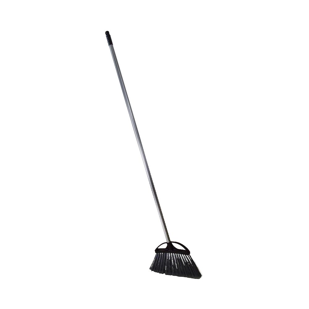 Globe Balai D'angle Noir À Grande Portée Avec Manche En Métal De 122 Cm (48 Po), 30 Cm (12 Po) – 12 Par Caisse