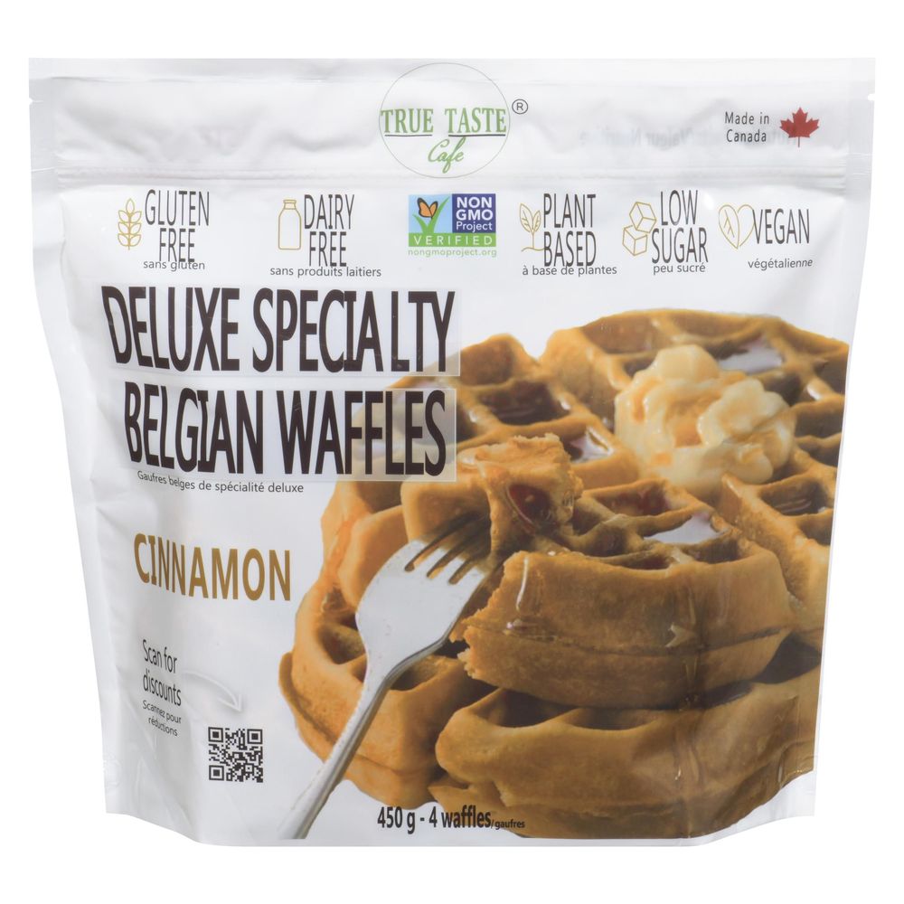 True Taste Cafe Deluxe Specialt Cinnamon Belgian Waffles, 450 G -- 12 Per Case